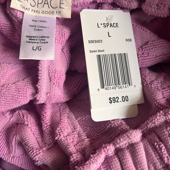 L*Space High Waist Textured Shorts - Light Pink - Picture 9 of 10